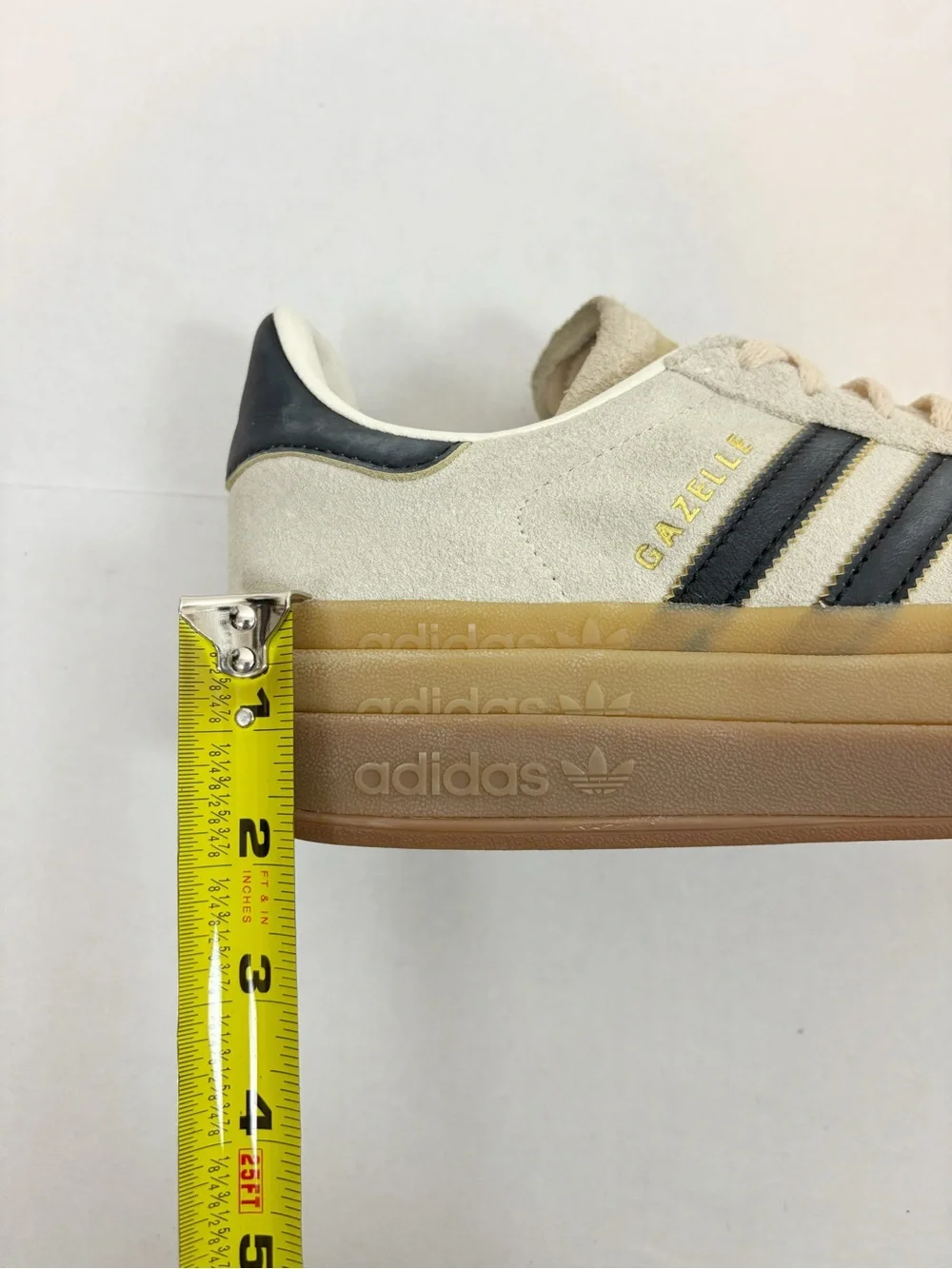 adidas Originals Gazelle Bold Platform Shoes Cream White/Core Black Size 10